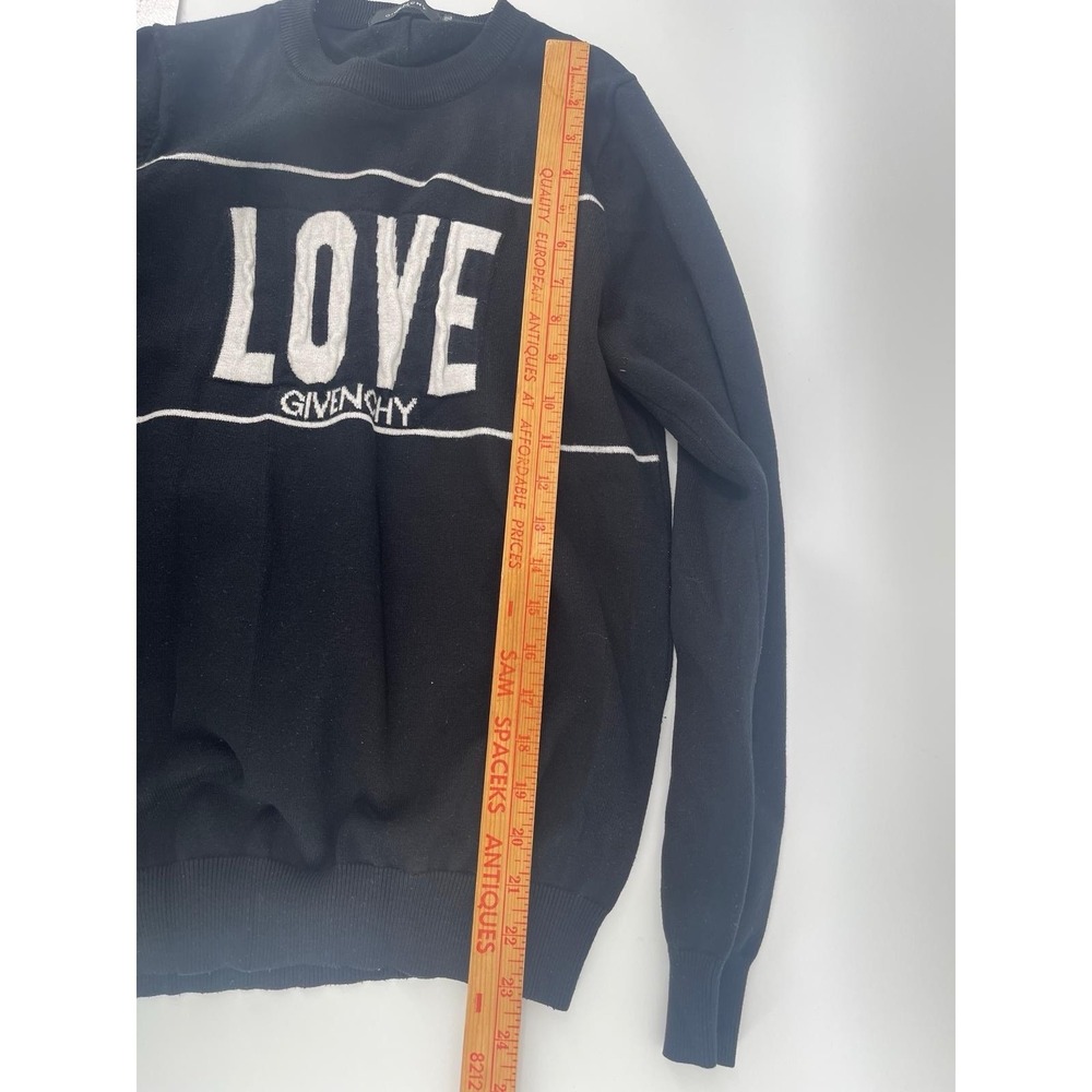 Givenchy Paris Sweater Women 2XL Black Love Logo Knit Crewneck Designer - Picture 8 of 9